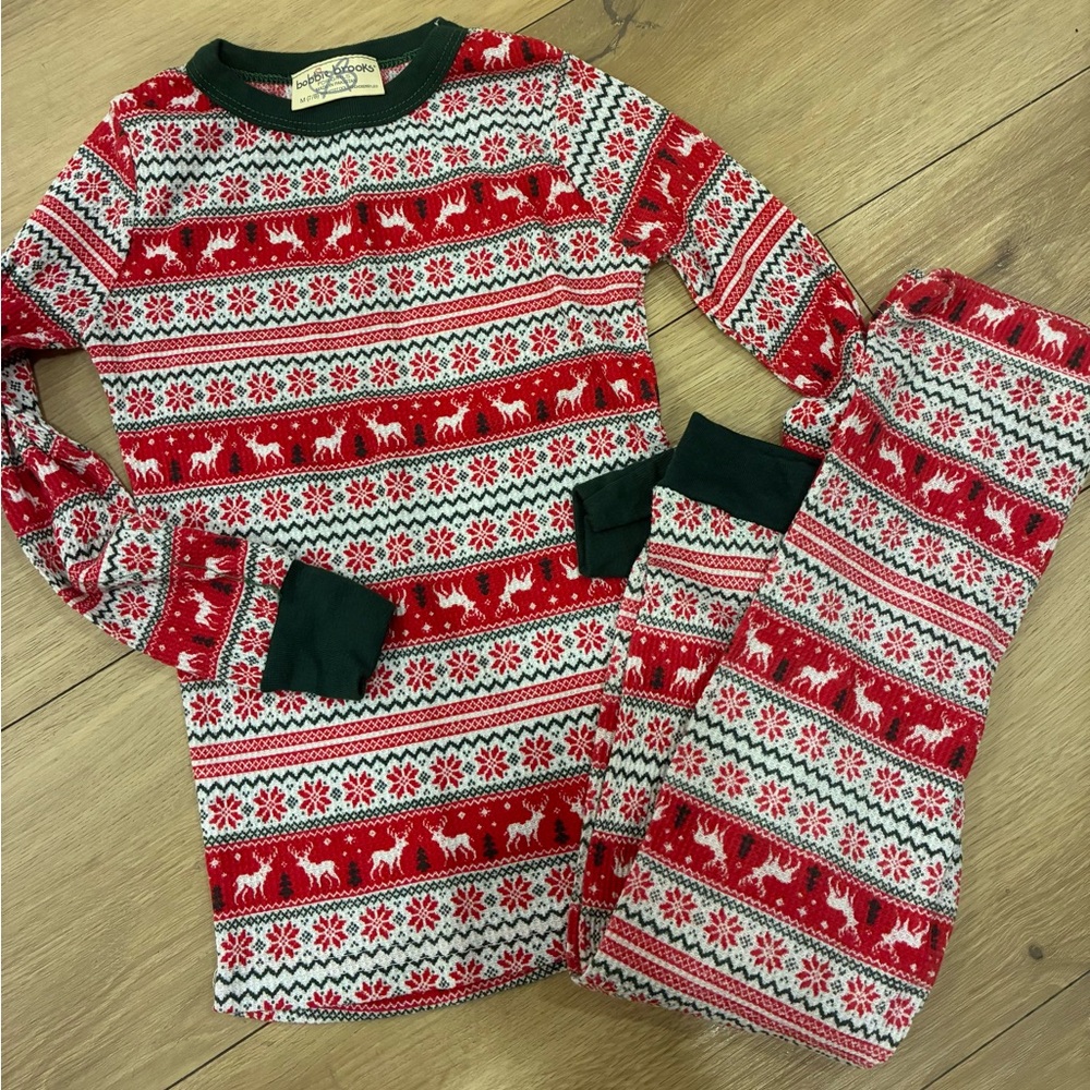 Bobbie Brooks For Girls Red and White Kids Pajama Set Medium 7 8